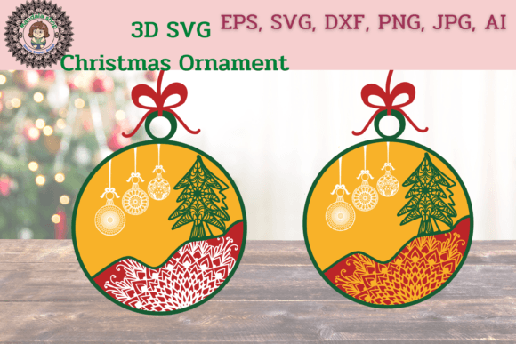 3D SVG Christmas Ornament