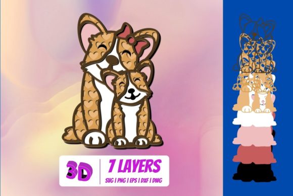 3D SVG Mother's Day Dog Shapes