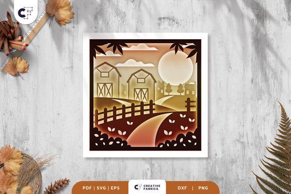 Autumn Village 3D SVG