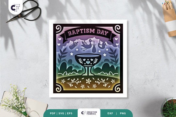 Baptism Day 3D SVG Shadow Box Paper Cut