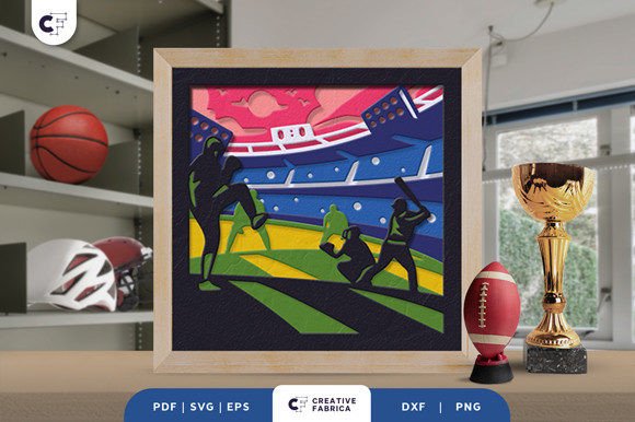 Baseball Match 3D Shadow Box