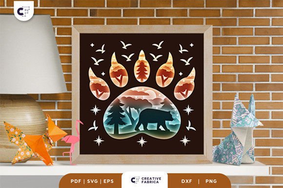 Bear Paw 3D SVG for Animal-Themed Branding