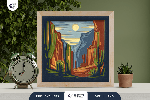 Beautiful Canyon Landscape 3D SVG