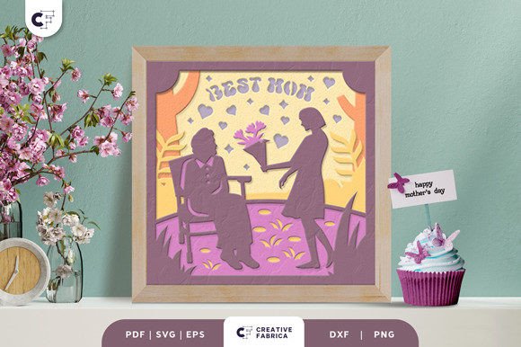 Best Mom 3D SVG Shadow Box for Holidays
