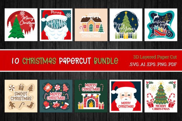 Christmas 3D SVG Paper Cut BUNDLE