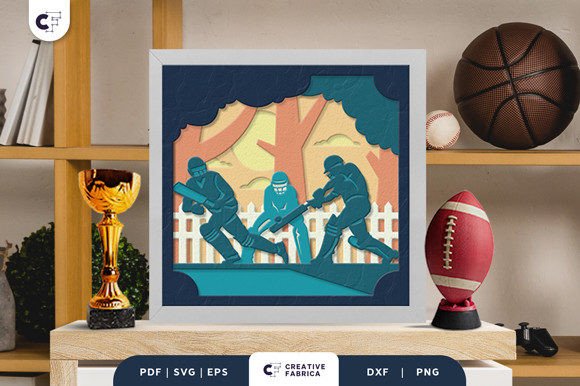 Cricket Match 3D SVG for Lifestyle And Hobbies