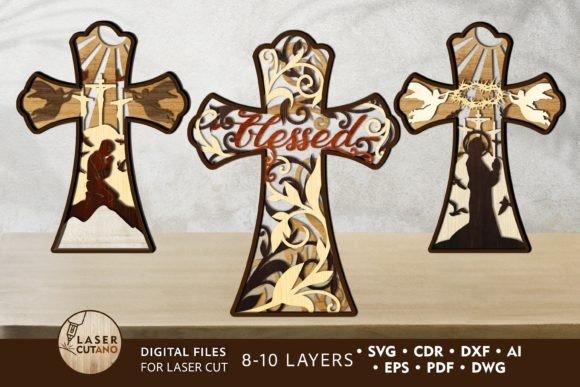 CROSS 3D Bundle Religious Layered SVG
