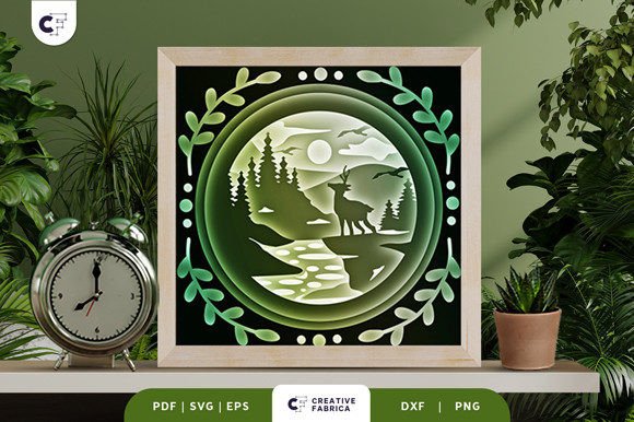 Deer in the Woods 3D SVG for Creative Design