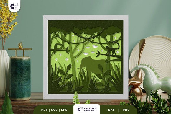 Elephant in the Jungle 3D SVG