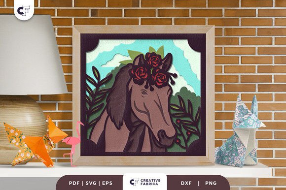 Floral Horse Head 3D SVG for Seasons