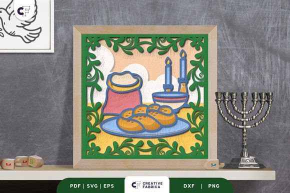 Fresh Baked Challah 3D SVG for Jewish Celebrations