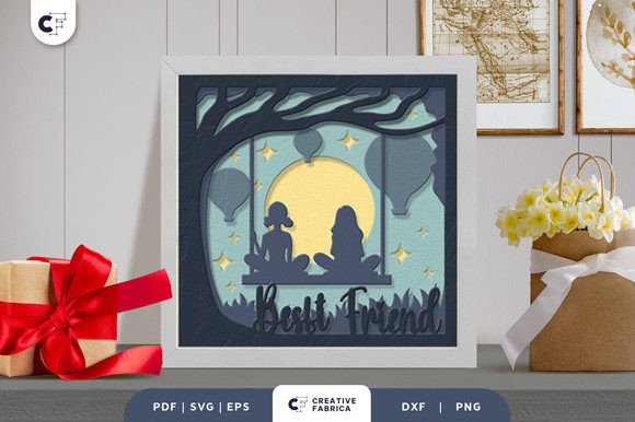 Friendship 3D Layered Paper Cut SVG
