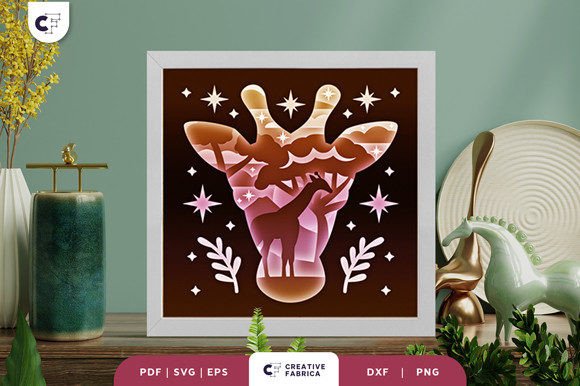 Giraffe Head 3D SVG for Animal-Themed Design