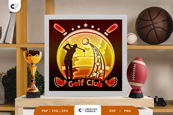 Golf Club 3D SVG Shadow Box for Lifestyle Hobbies