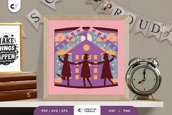 Graduation Girls 3D SVG for Branding