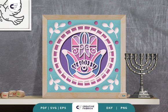 Hamsa Hand 3D SVG for Muslim Celebrations