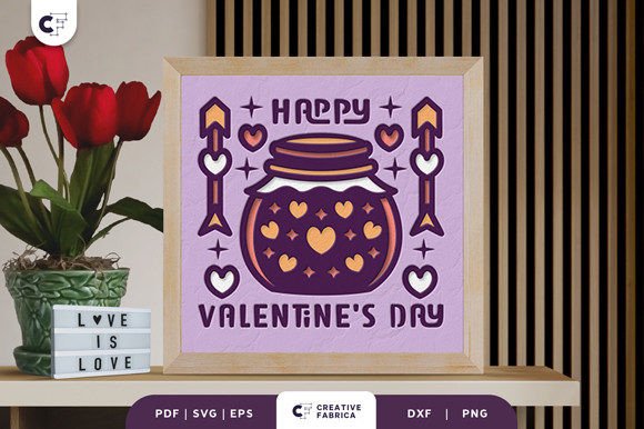 Happy Valentine’s Day 3D SVG for Holidays