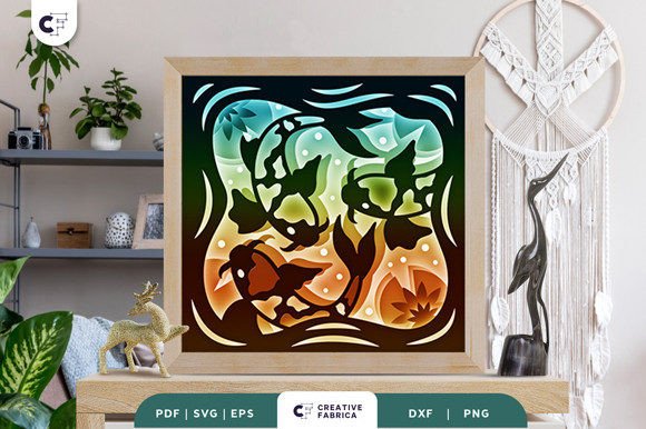 Koi Pond 3D SVG for Countries And Travel