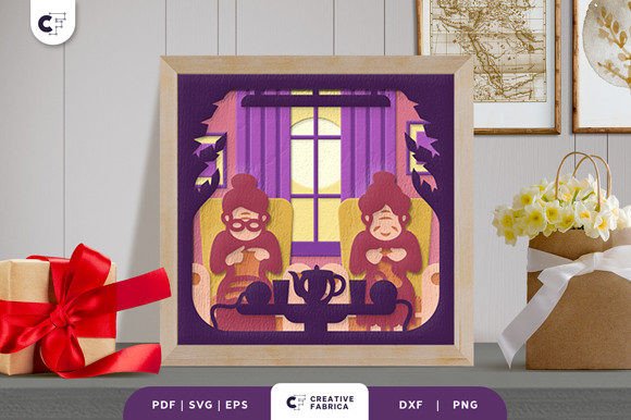 Lady Sewing Together 3D SVG for Holidays