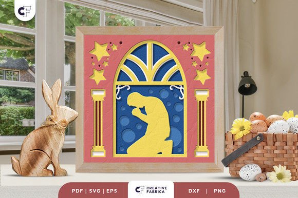 Man Praying 3D SVG for Easter Branding