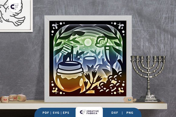 Pomegranate with Honey 3D Shadow Box