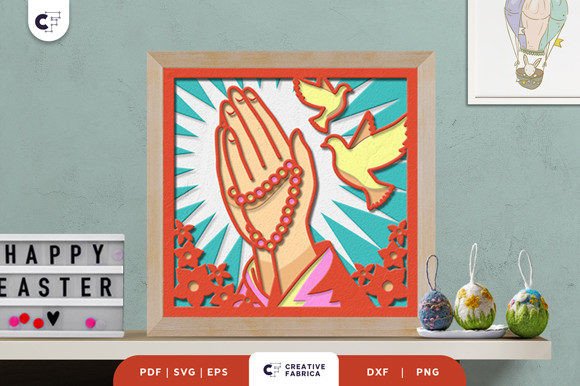 Rosary Beads 3D Shadow Box 3D SVG
