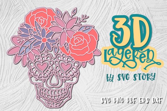 Skull Boho Design SVG 3D Shapes