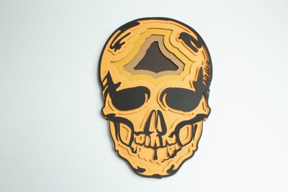 Skull Layered Design 3D SVG for Halloween