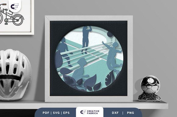 Volleyball 3D SVG Shadow Box Paper Cut